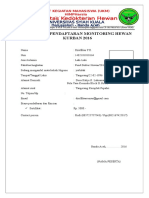 Formulir Pendaftaran Monitoring Hewan Kurban 2016