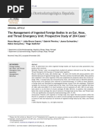 The Management of Ingested Foreign Bodies in An Ear, Nose, and Throat Emergency Unit: Prospective Study of 204 Cases