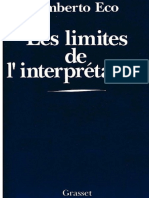 Umberto Eco Les Limites de L Interprétation