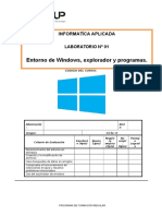 Lab 01 Entorno de Windows, Explorador y Programas