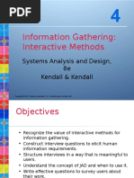 Information Gathering: Interactive Methods: Systems Analysis and Design, 8e Kendall & Kendall