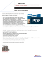 Checklists For Quality Control For RCC Work