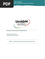 Unidad 1. Fundamentos y Practicas Del Proceso Comunicativo