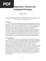 Learning Styles: Theories and Pedagogical Strategies: Joshua G. Glonek