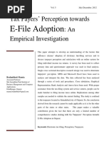 Tax Payers' Perception Towards: An Empirical Investigation: E-File Adoption