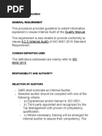 Internal Audit ISO 9001:2015 Procedure