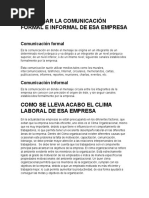 Investigar La Comunicación Formal e Informal de Esa Empresa