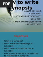 How To Write Synopsis