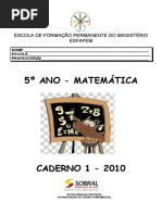 Caderno 1 - 5 Ano - Matemtica 2010