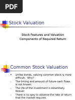 Stock Valuation: Stock Features and Valuation Components of Required Return