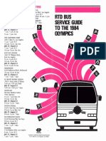 1984 RTD Bus Service Guide To The 1984 Olympics