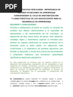 Texto Expositivo Explicando Importancia de Diseñar Situaciones de Aprendizaje Considerando El Ciclo de Matematización