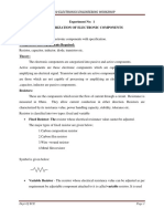 Experiment No: 1 Familiarization of Electronic Components Aim