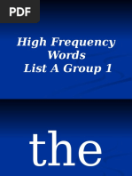 High Frequency Words List A Group 1