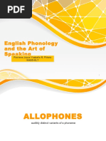 English Phonology and The Art of Speaking: Pierrene Joyce Ysabelle R. Piñero Maed-Elt