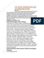 Penerapan Ilmu Kimia Dalam Kehidupan Sehari Hari