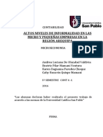 Altos Niveles de Informalidad de Las Micro y Pequeñas Empresas en La Region Arequipa Final