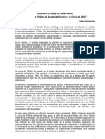 Rosignuolo, Lidia - 2010 - Comentario Al Artículo de Adrián Ravier - La Curva de Phillips de Pendiente Positiva y La Crisis de 2008 - AAEP