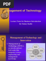 Management of Technology: Lecture Notes For Business Introduction by Fahmy Radhi