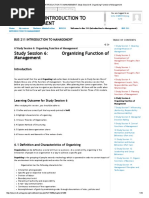 BUS 211 INTRODUCTION To MANAGEMENT - Study Session 6 - Organising Function of Management