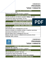 Programa Vida y Ministerio Octubre 2016