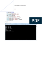 Write A Program To Store and Display Your Information