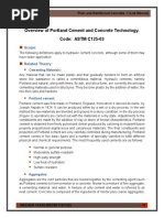 Overview of Portland Cement and Concrete Technology. Code: ASTM C125-03