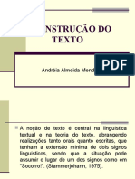 A Construção Do Texto Coesão e Coerência Textuais