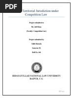 Extra-Territorial Jurisdiction Under Competition Law: Hidayatullah National Law University Raipur, C.G