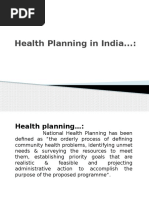 Health Planning in India