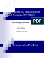 Transportation, Transshipment and Assignment Problems