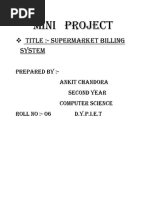 Mini Project: TITLE:-Supermarket Billing System