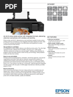 Epson L805 A4 Colour Single Function Ink Tank System Photo Printer Datasheet