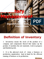 Inventory Management: K, J, Karthika, Final Year P.G Scholar Departmnet of R&B, GAVC, Tripunithura