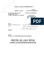 Insya Allah Bisa: Jadwal Kuliah Semester 4