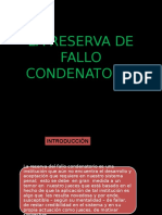 Reserva de Fallo Condenatorio