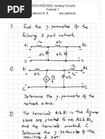 EE5310/EE3002: Analog Circuits Tutorial 1 Problems 6, 8, 10, 11 Are Optional