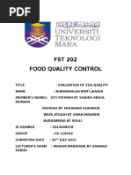 FST 202 Evaluation of Egg Quality