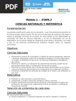 Planificacion M1 E2 Ciencias Naturales, Lengua, Sociales