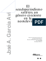 El Pseudoperiodismo Satírico, Un Género Creciente en La Neotelevisión. Jose A. Garcia Aviles