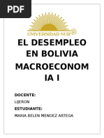 El Desempleo en Bolivia