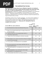 Recreational Sex Survey