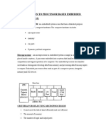 Introduction To Processor Based Embedded System Design