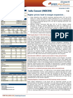 India Cement (INDCEM) : Higher Prices Lead To Margin Expansion