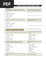 Service Quality Evaluation Form