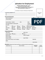 Caffebene Job Application Form