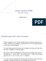 Business Statistics 41000: Hypothesis Testing