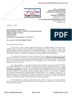 Letter and Document To JUDGE WENDY DEMCHICK-ALLOY of Montgomery County Court of Common Pleas Case No. CP-46-CR-0008423-2015 Re Kathleen Kane Sentencing October 17, 2016