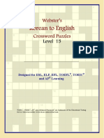 Philip M. Parker Websters Korean To English Crossword Puzzles Level 15 2006 PDF