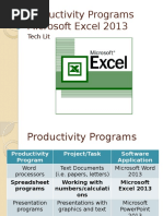 Productivity Programs Microsoft Excel 2013: Tech Lit